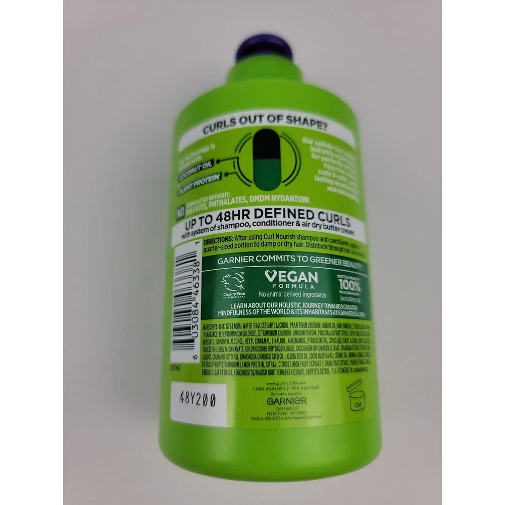 Garnier Fructis Curl Air Dry Cream Sulfate-Free Defining Butter 10.2oz Vegan
